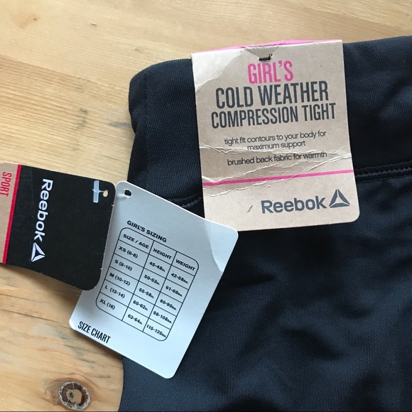 Reebok Sport Girls Large CWC Core Tight Cavier NWT - Picture 4 of 8
